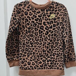 Nike Kids Brown Leopard Print Sweatshirt